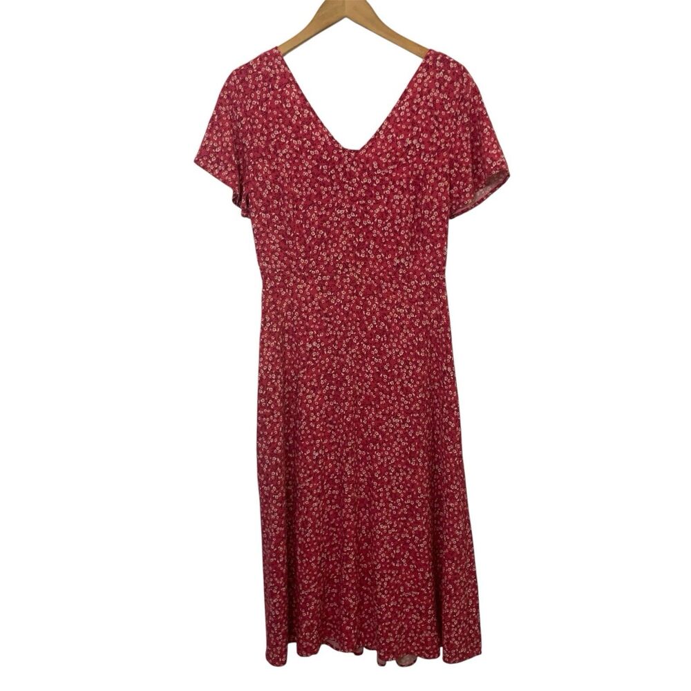 Old Navy Dress Size M Ditsy Floral Midi Smocked Back Prairie Cottagecore Summer